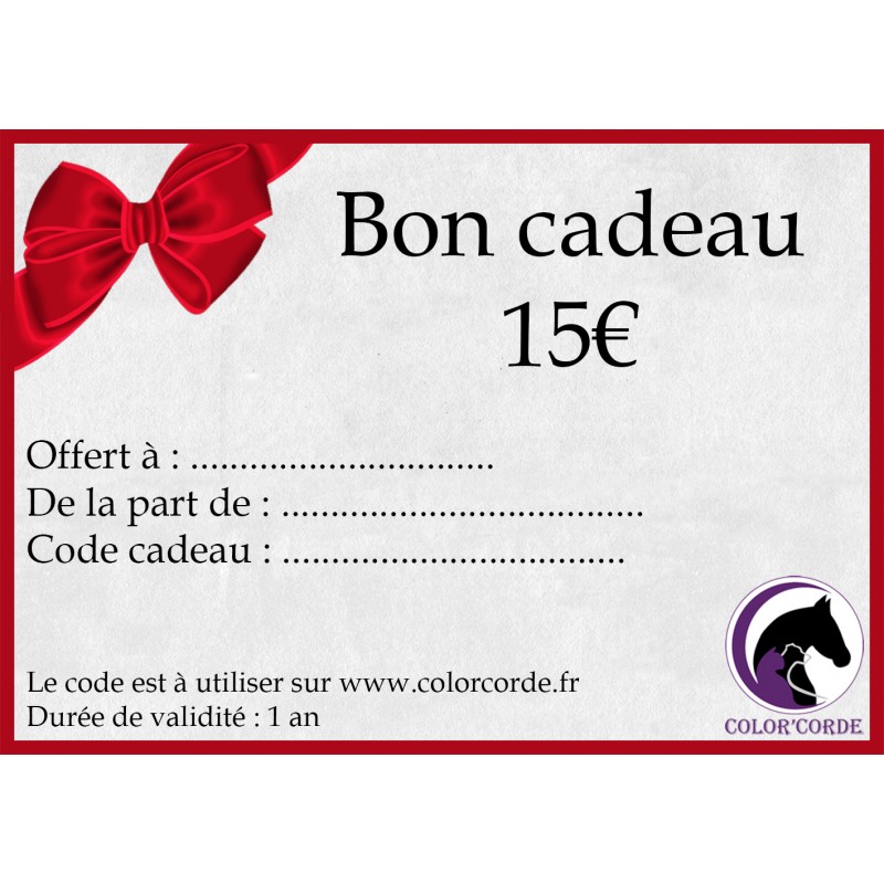 Bon cadeau de 15€