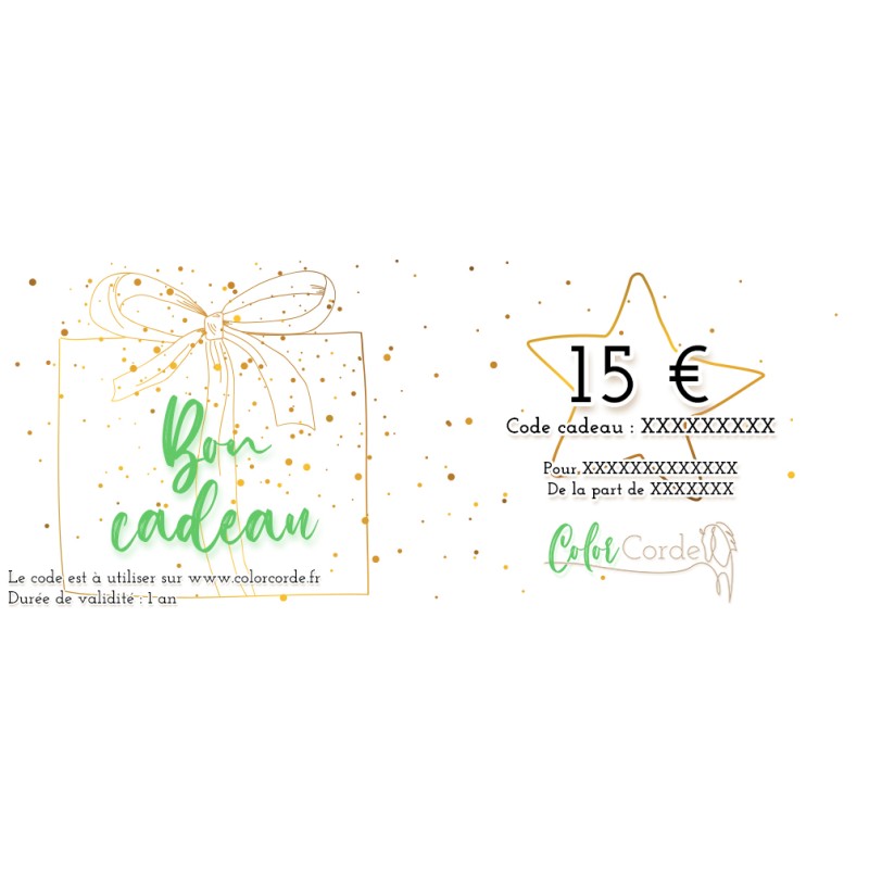 Bon cadeau colorcorde de 15€