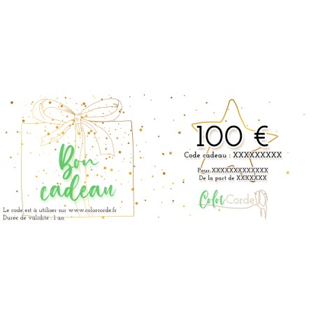 Bon cadeau colorcorde de 100€